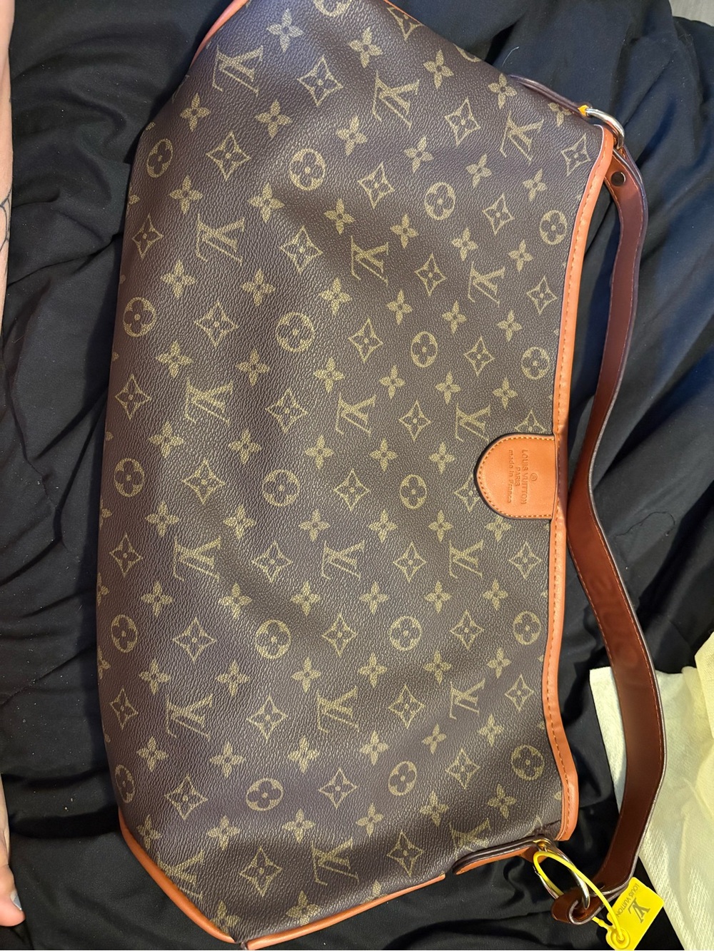 Louis Vuitton Monogram Canvas Crossbody Bag with Tan Trim